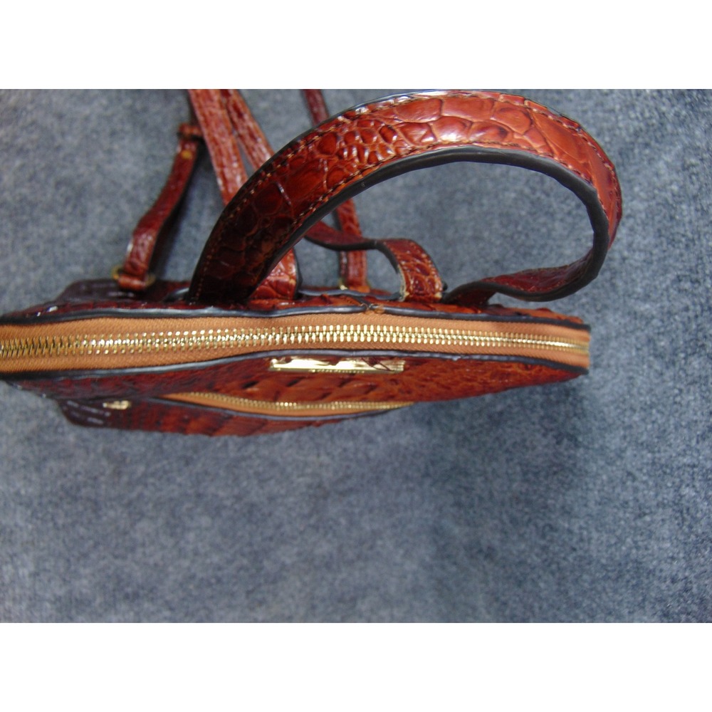 Brahmin Felicity Leather Backpack Brown Pecan Croc Embossed Melbourne Purse - Picture 5 of 14
